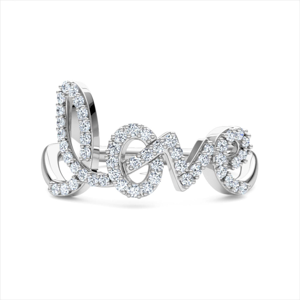 Love Motif 0.12ct Lab Diamond Ring in Sterling Silver