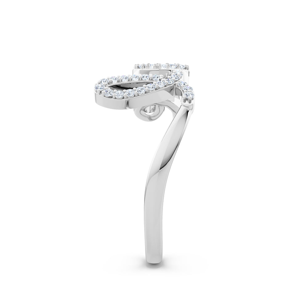Love Motif 0.12ct Lab Diamond Ring in Sterling Silver
