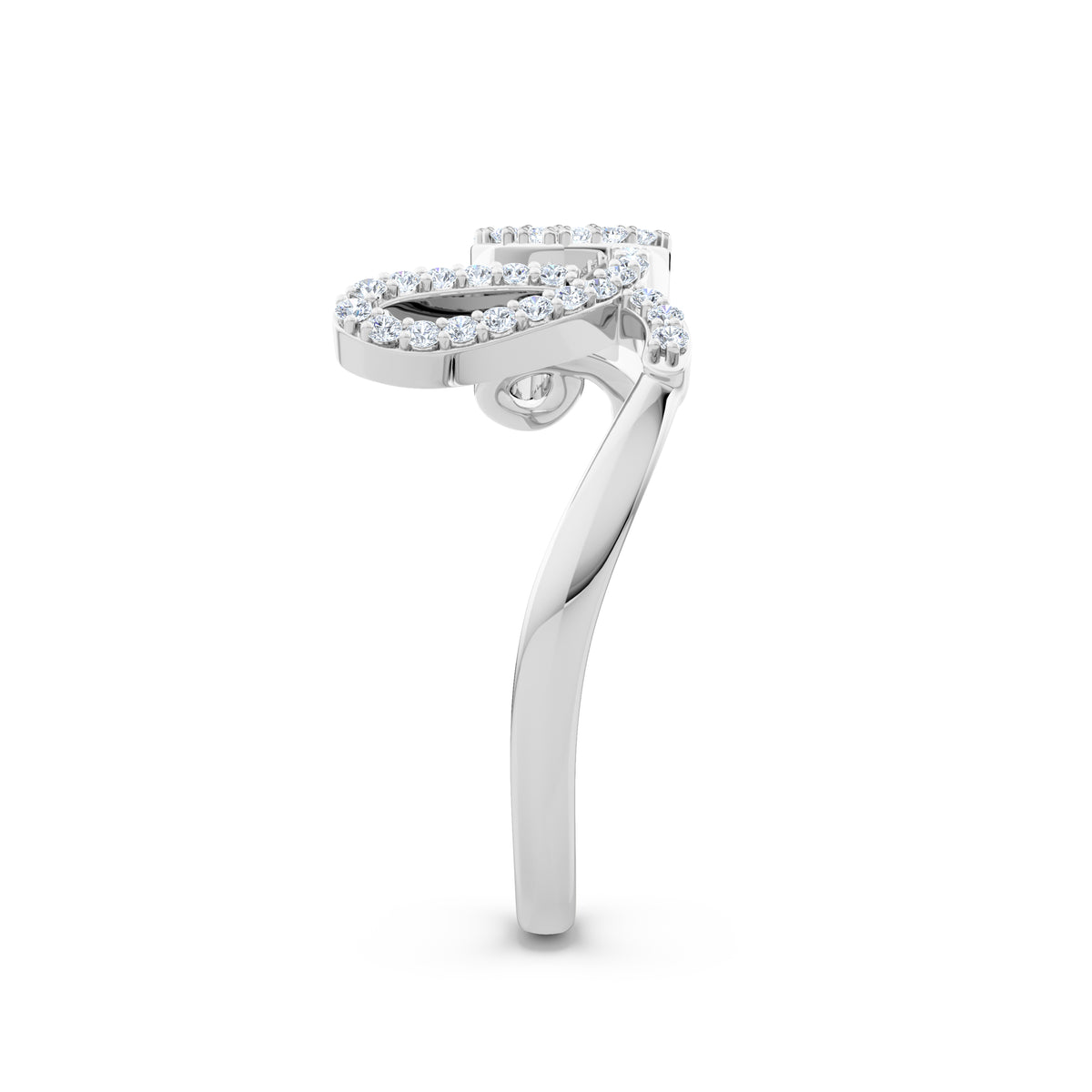 Love Motif 0.12ct Lab Diamond Ring in Sterling Silver
