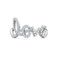 Love Motif 0.12ct Lab Diamond Ring in Sterling Silver