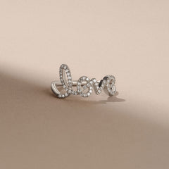 Love Motif 0.12ct Lab Diamond Ring in Sterling Silver
