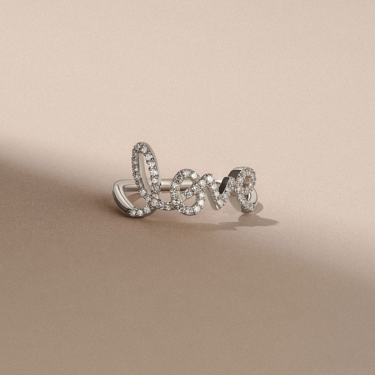 Love Motif 0.12ct Lab Diamond Ring in Sterling Silver