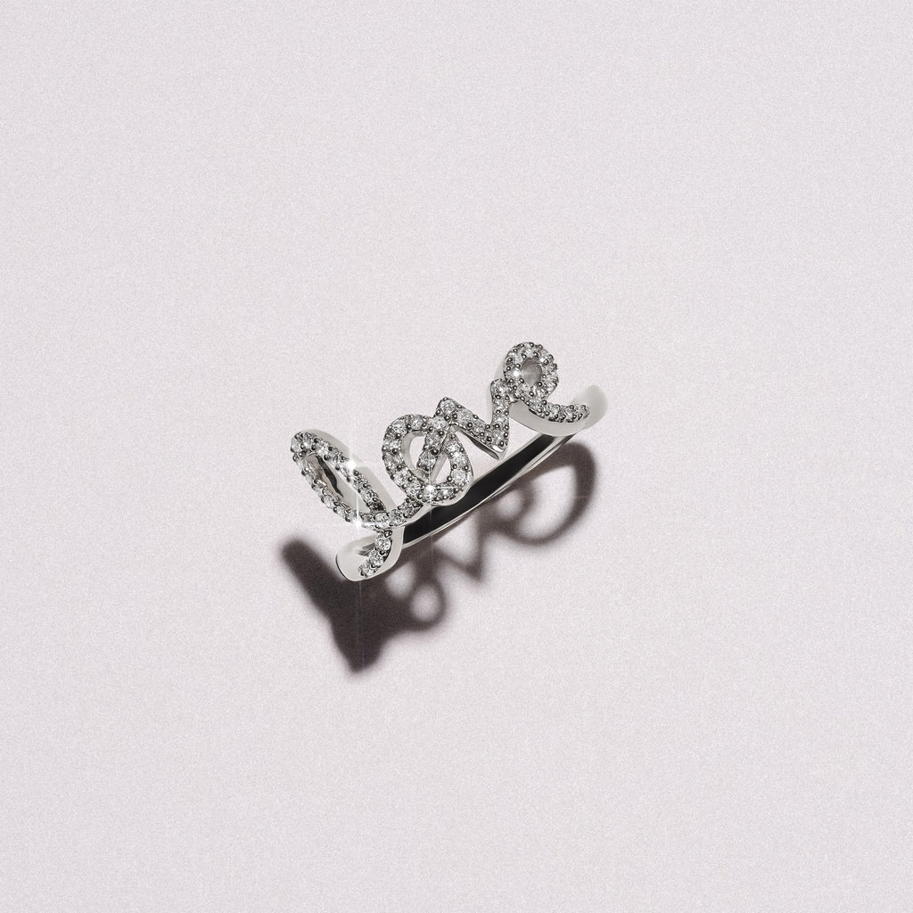 Love Motif 0.12ct Lab Diamond Ring in Sterling Silver
