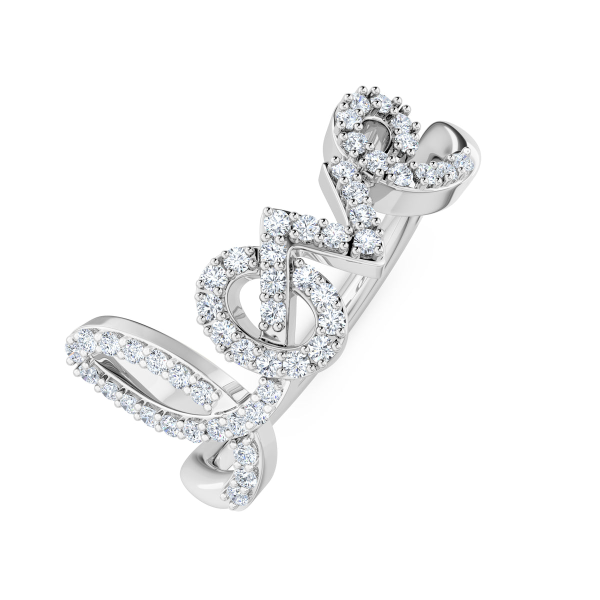 Love Motif 0.12ct Lab Diamond Ring in Sterling Silver