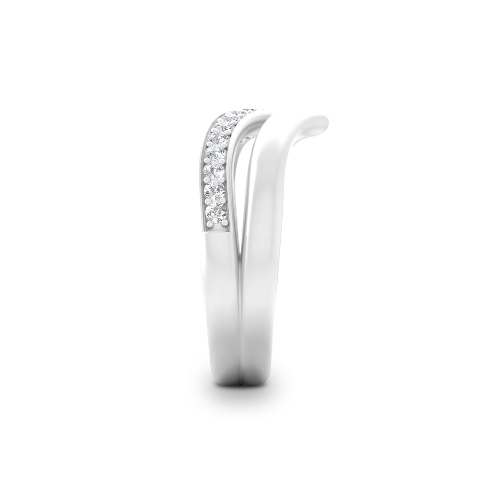 Dual 0.27ct Lab Diamond Stacking Wishbone Ring in Sterling Silver