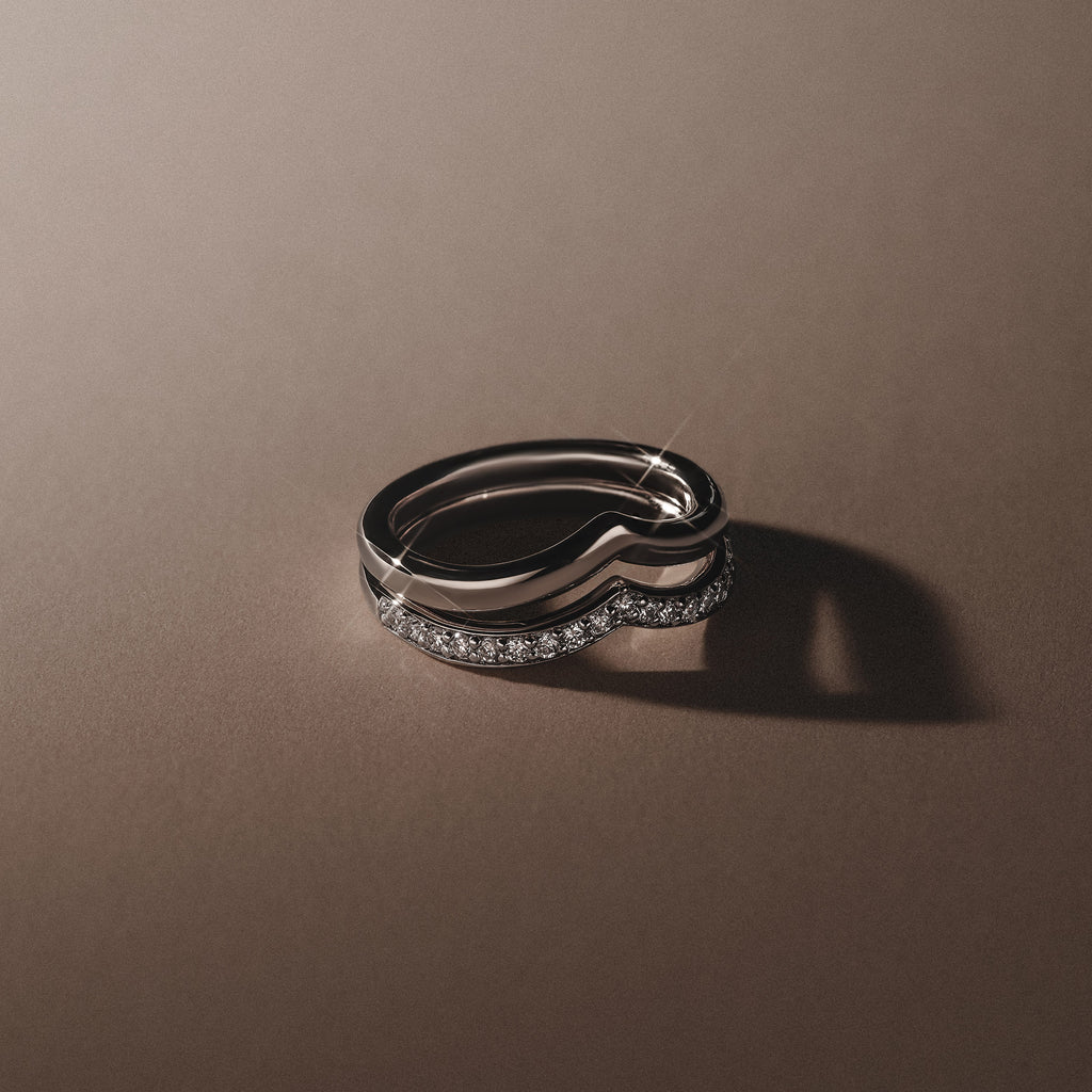 Dual 0.27ct Lab Diamond Stacking Wishbone Ring in Sterling Silver
