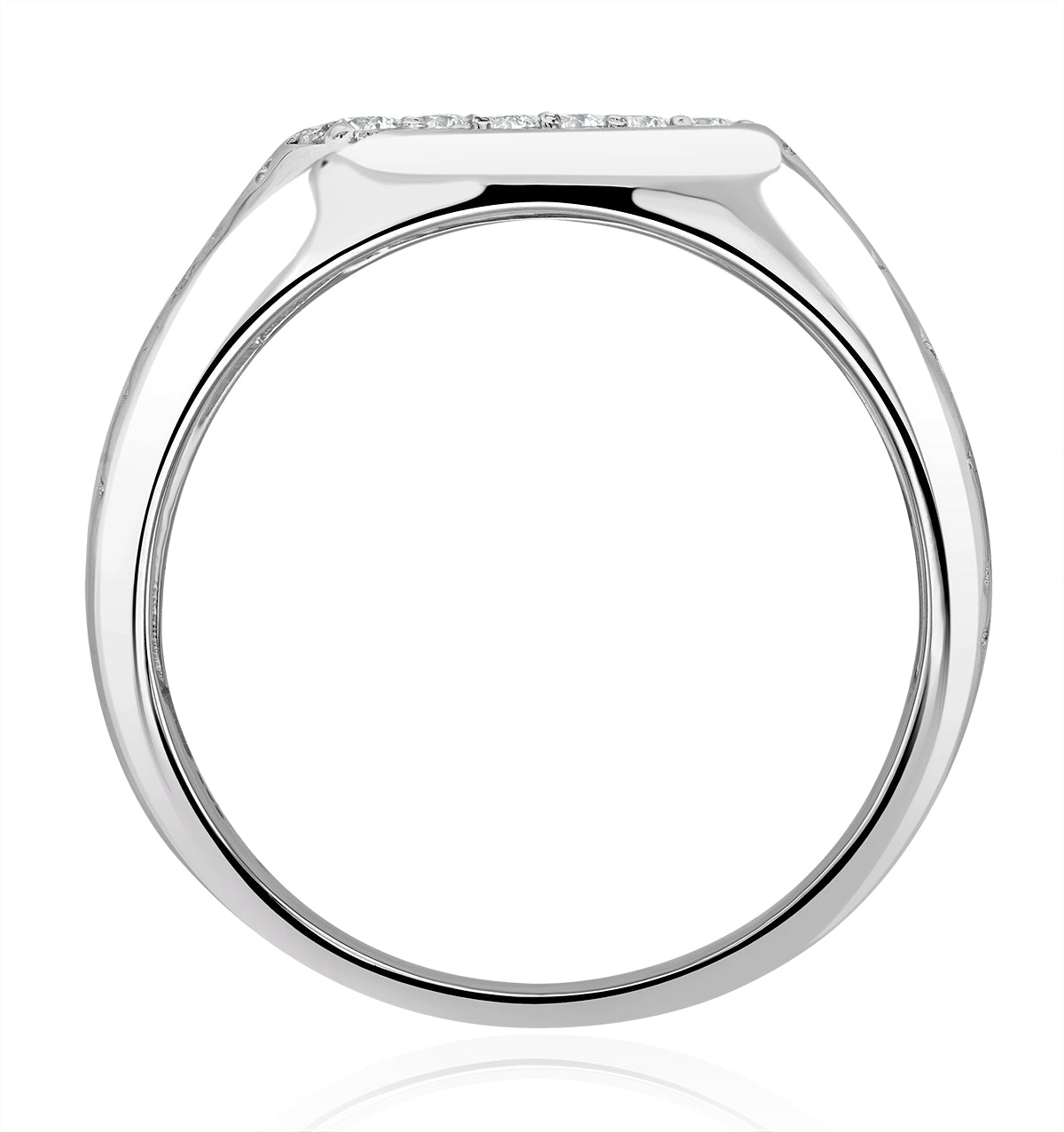 Mens Lab Diamond 0.25ct H/Si Signet Ring in 9K White Gold SIZE W