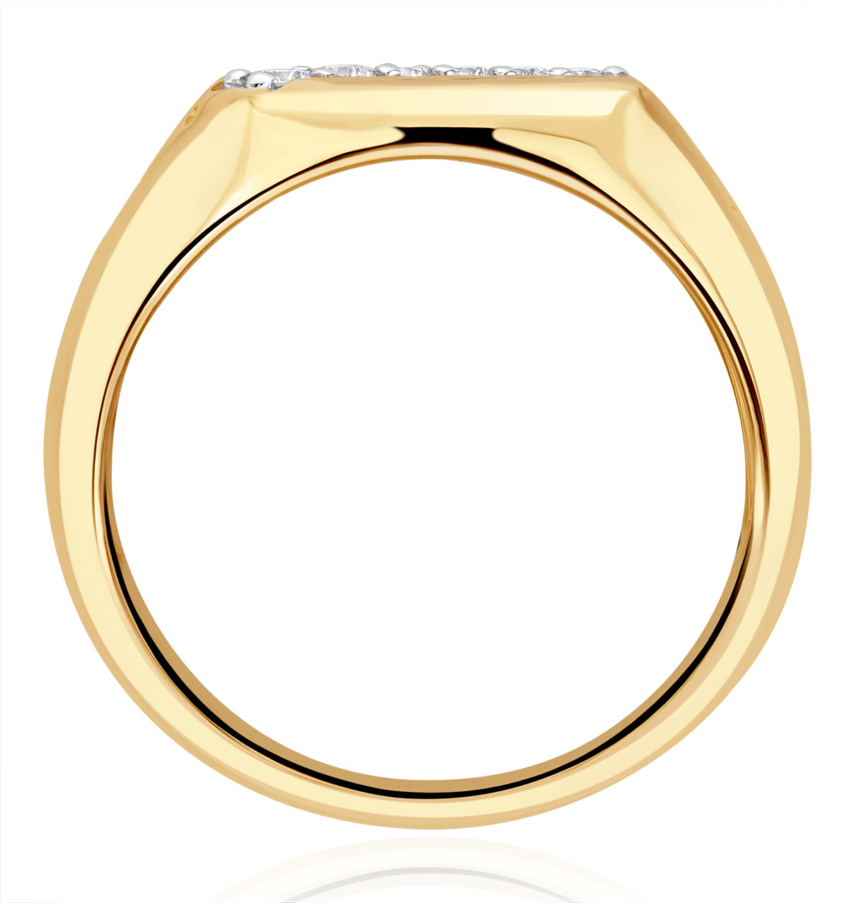 Mens Lab Diamond Signet Ring 9K Gold 0.25ct H/Si