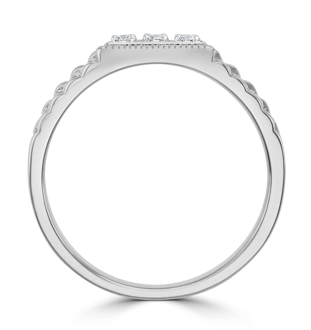 Mens Lab Diamond Ring 0.25ct H/Si in 9K White Gold