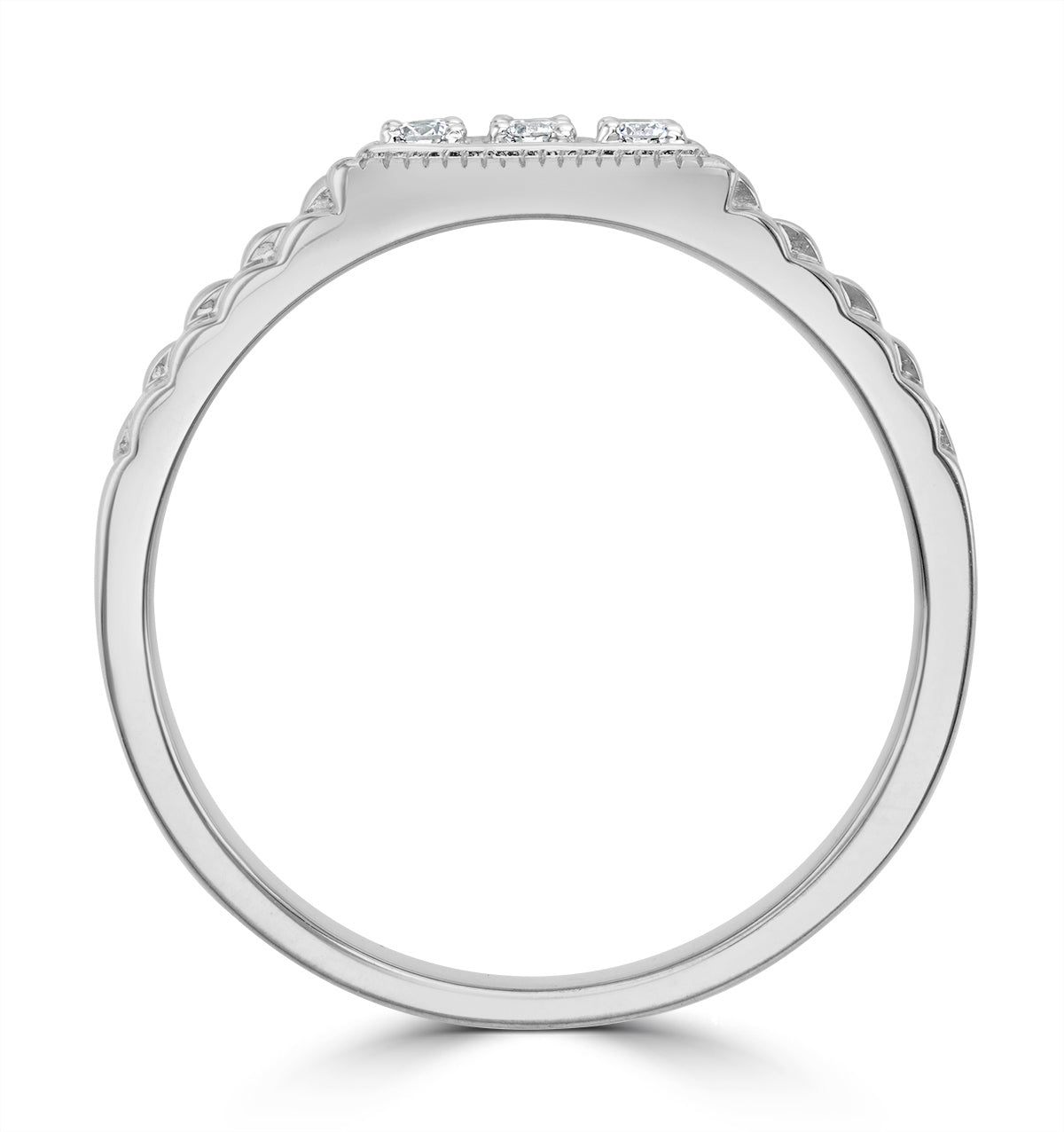 Mens Lab Diamond Ring 0.25ct H/Si in 9K White Gold