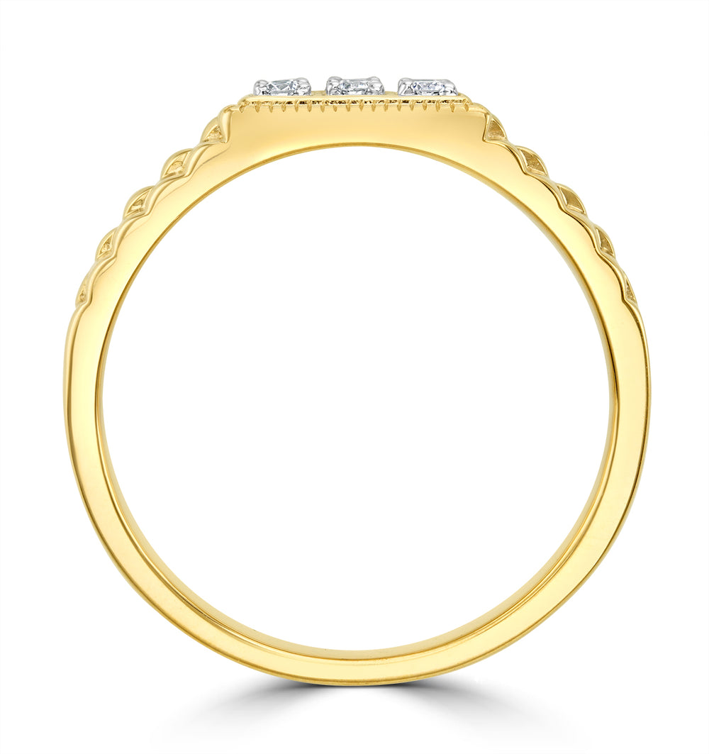 Mens Lab Diamond Design Ring 0.25ct H/Si in 9K Gold SIZE Q and T