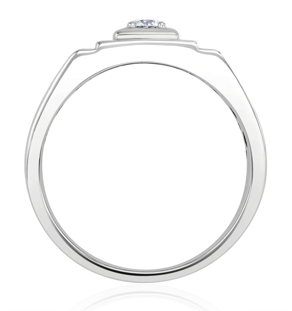 Mens 0.25ct Lab Diamond Design Ring in 925 Sterling Silver