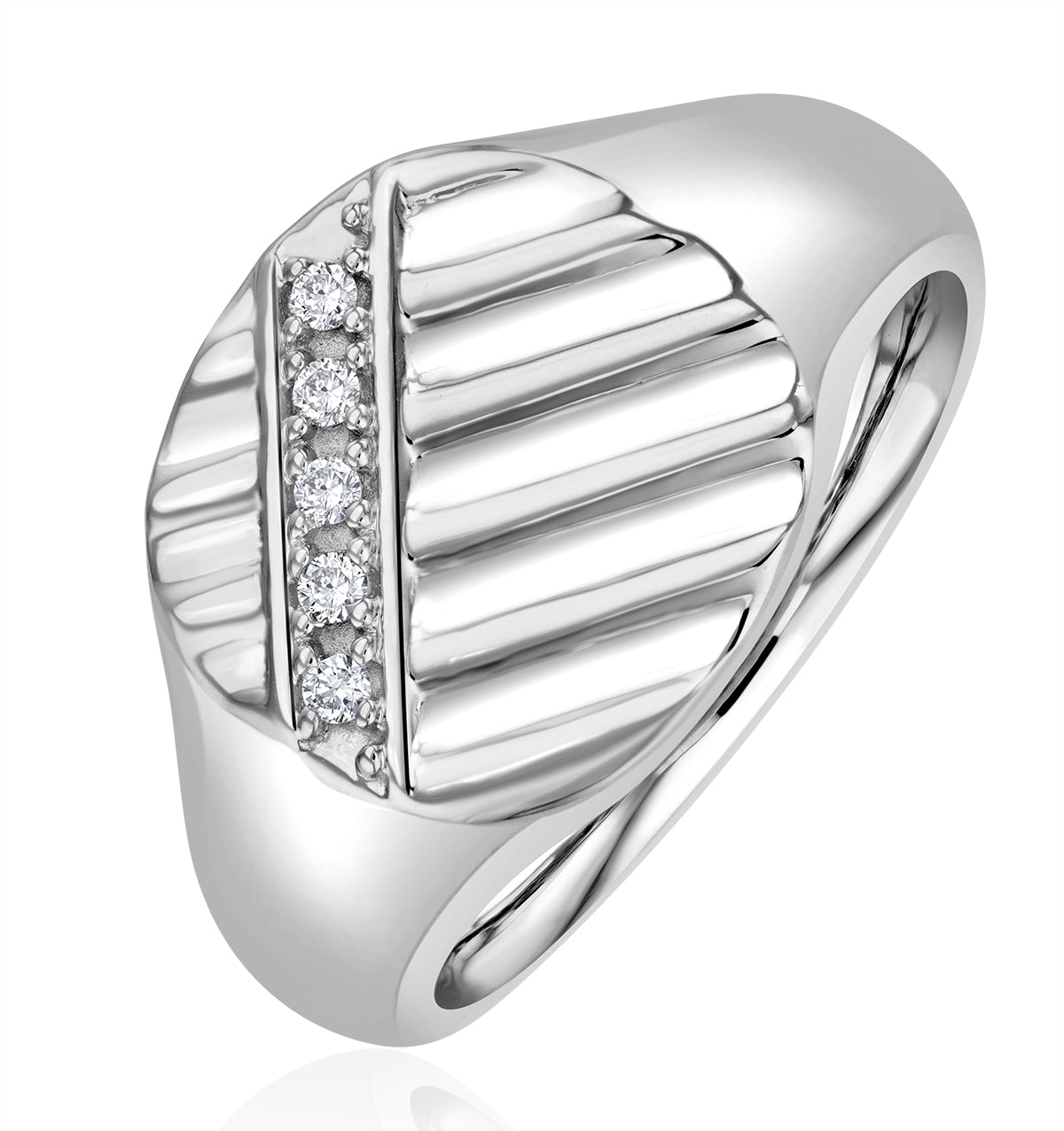 Lab Signet Ring 0.07ct H Si 925