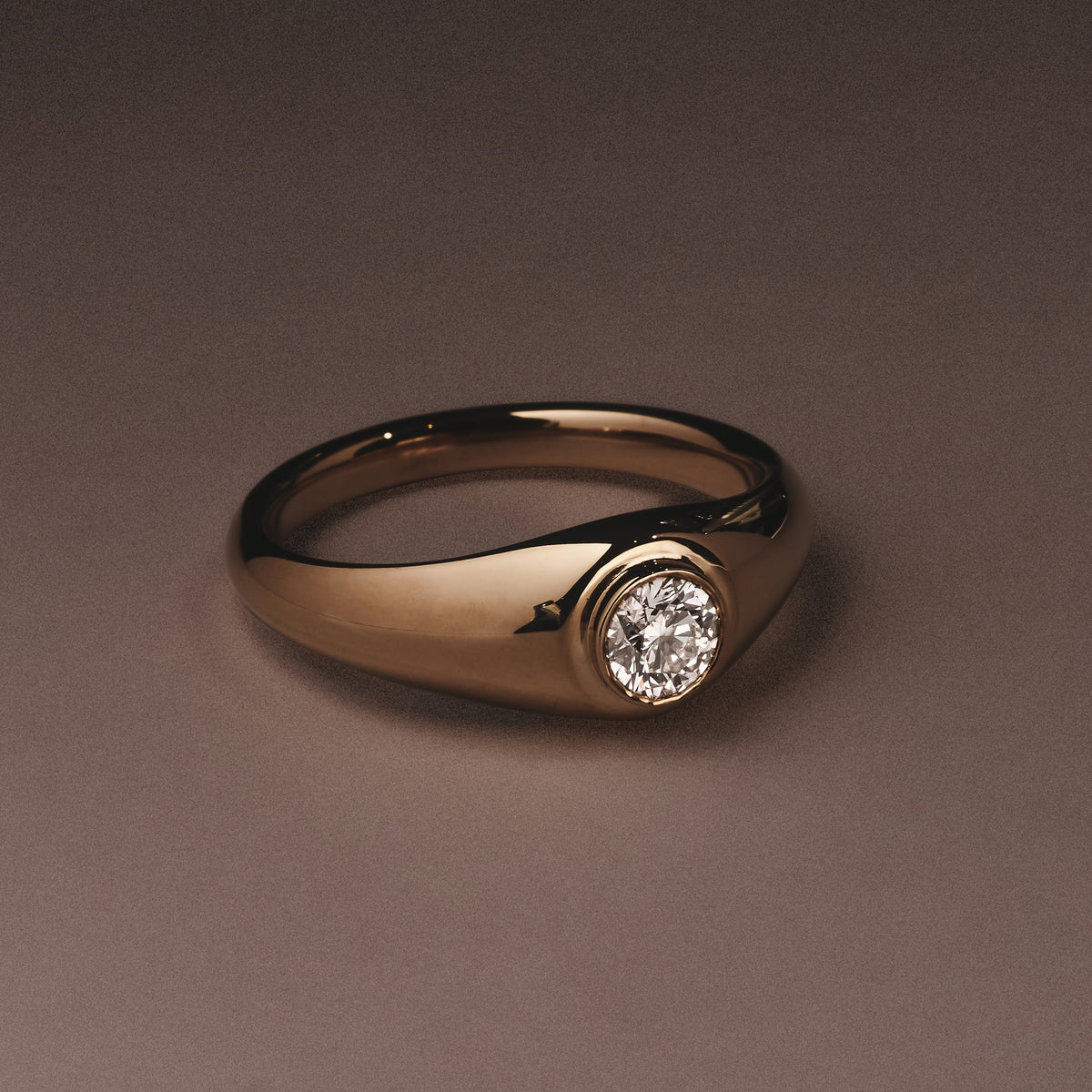 Axis Men's 0.50ct Round Cut Lab Diamond Signet Ring in 18K Gold Vermeil