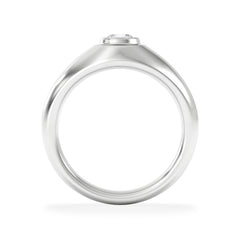 Axis Men's 0.50ct Round Cut Lab Diamond Signet Ring in Sterling Silver