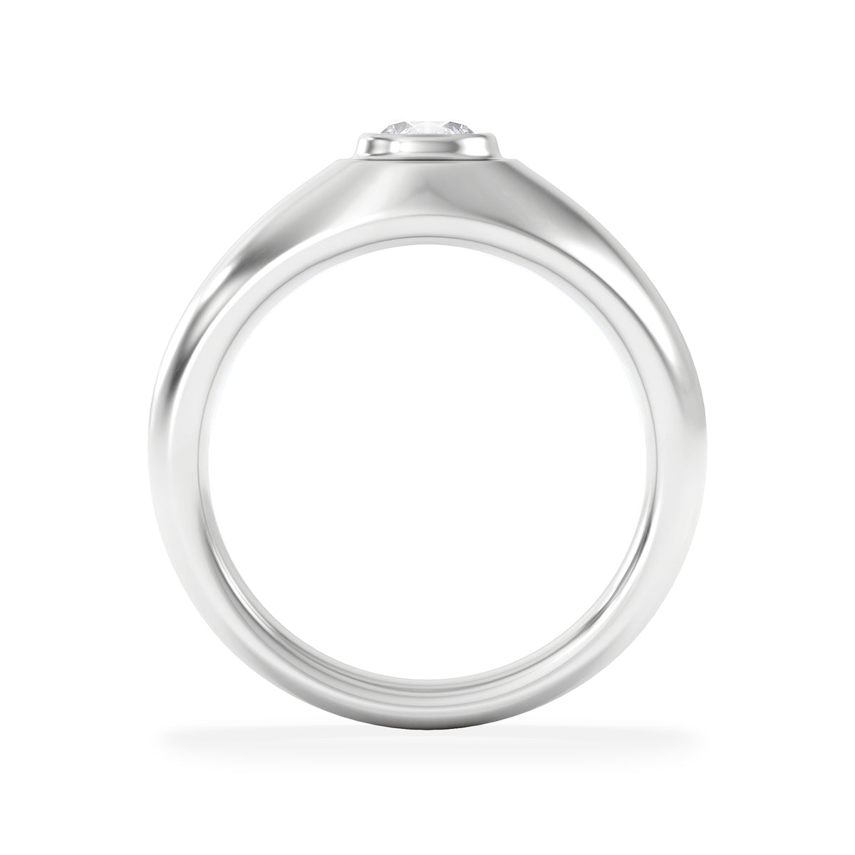 Axis Men's Lab Diamond Signet Ring 0.50ct Round Cut Set in 9k White Gold