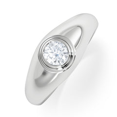 Axis Men's 0.50ct Round Cut Lab Diamond Signet Ring in Sterling Silver