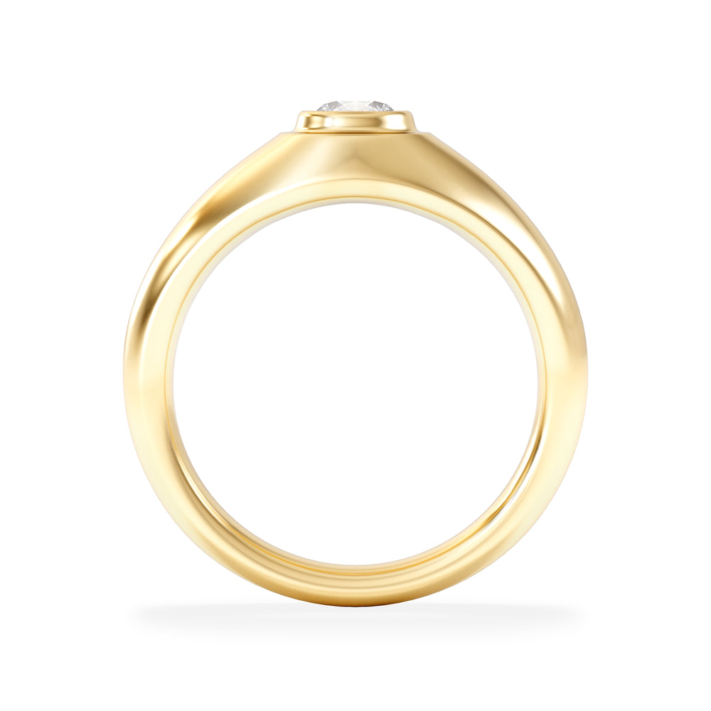 Axis Men's 0.50ct Round Cut Lab Diamond Signet Ring in 18K Gold Vermeil