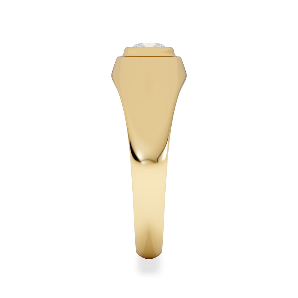 Axis Men's 0.50ct Round Cut Lab Diamond Signet Ring in 18K Gold Vermeil