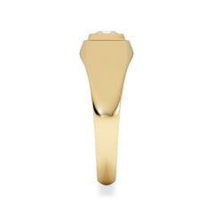 Axis Men's 0.50ct Round Cut Lab Diamond Signet Ring in 18K Gold Vermeil