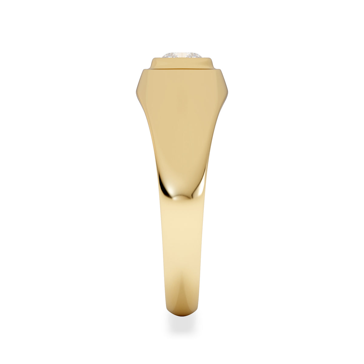 Axis Men's 0.50ct Round Cut Lab Diamond Signet Ring in 18K Gold Vermeil