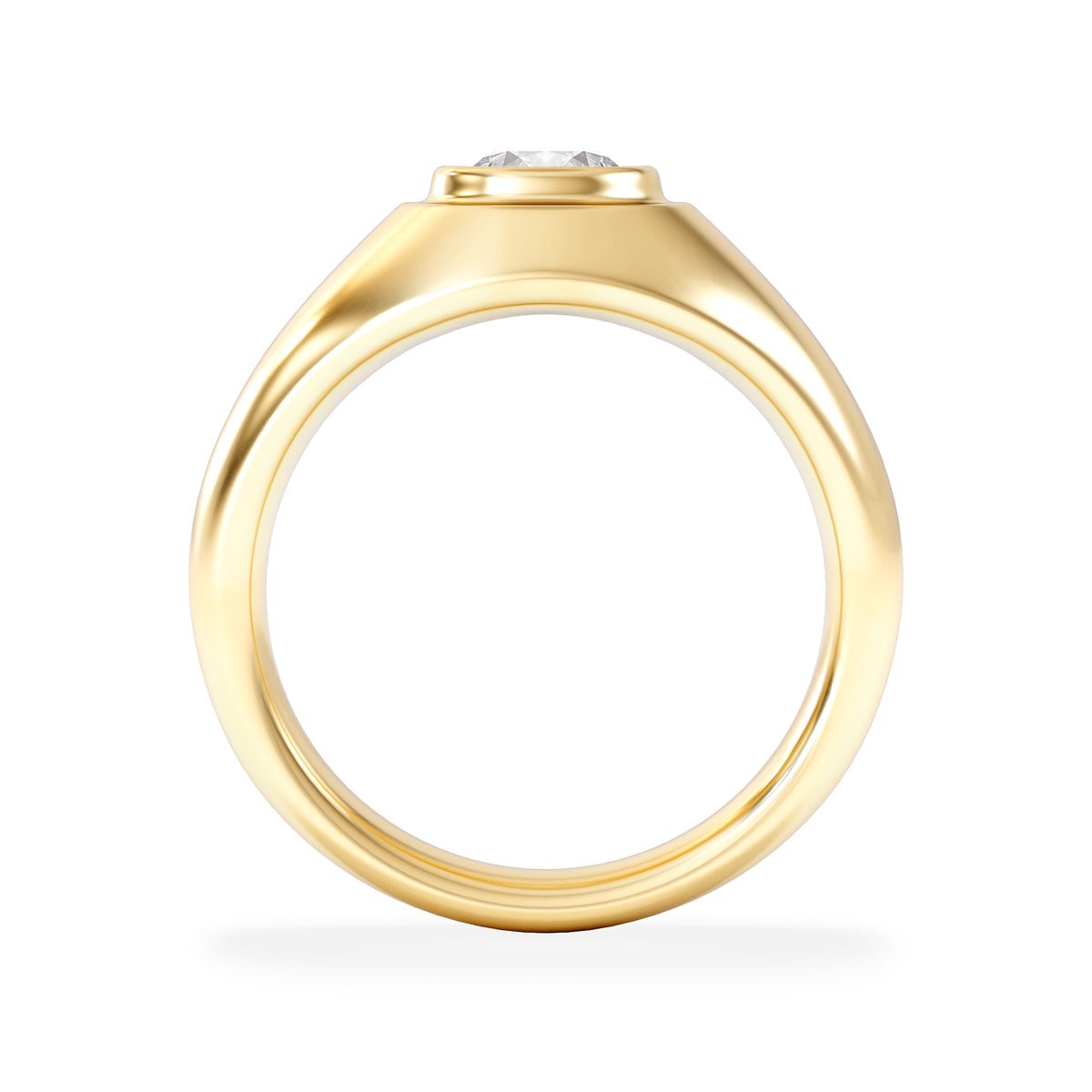 Axis Men's Lab Diamond Signet Ring 1.00ct Round Cut Set in 9k Gold