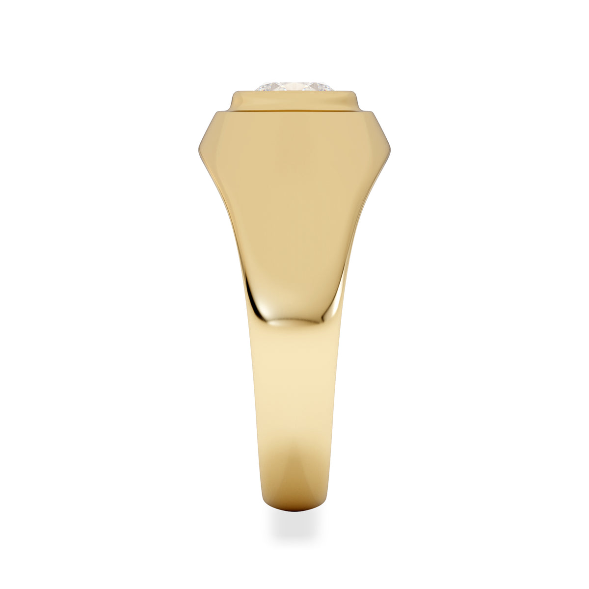 Axis Men's Lab Diamond Signet Ring 1.00ct Round Cut Set in 9k Gold