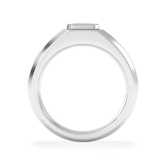 Axis Men's 0.50ct Emerald Cut Lab Diamond Signet Ring in Sterling Silver