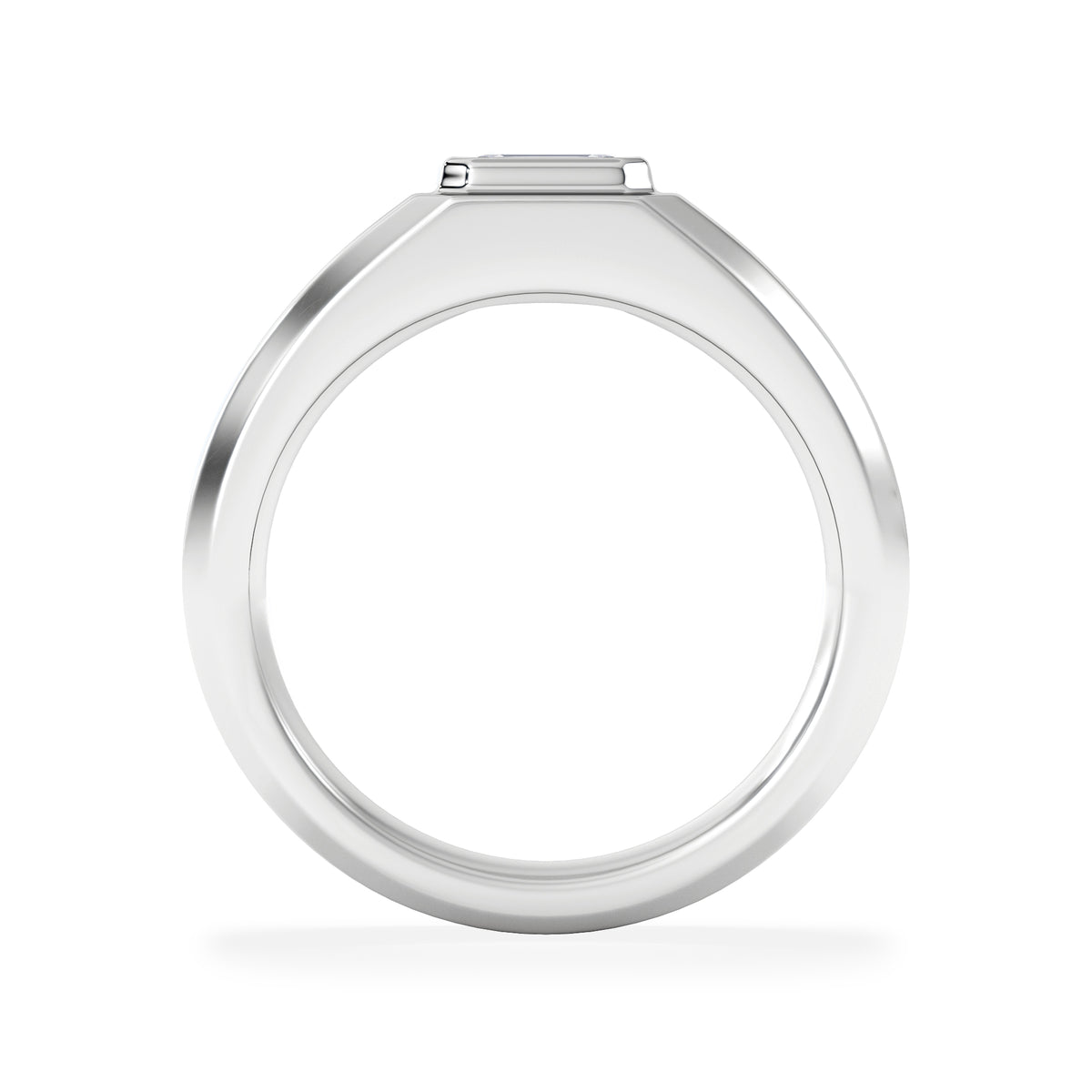 Axis Men's 0.50ct Emerald Cut Lab Diamond Signet Ring in Sterling Silver