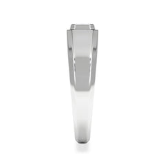 Axis Men's 0.50ct Emerald Cut Lab Diamond Signet Ring in Sterling Silver