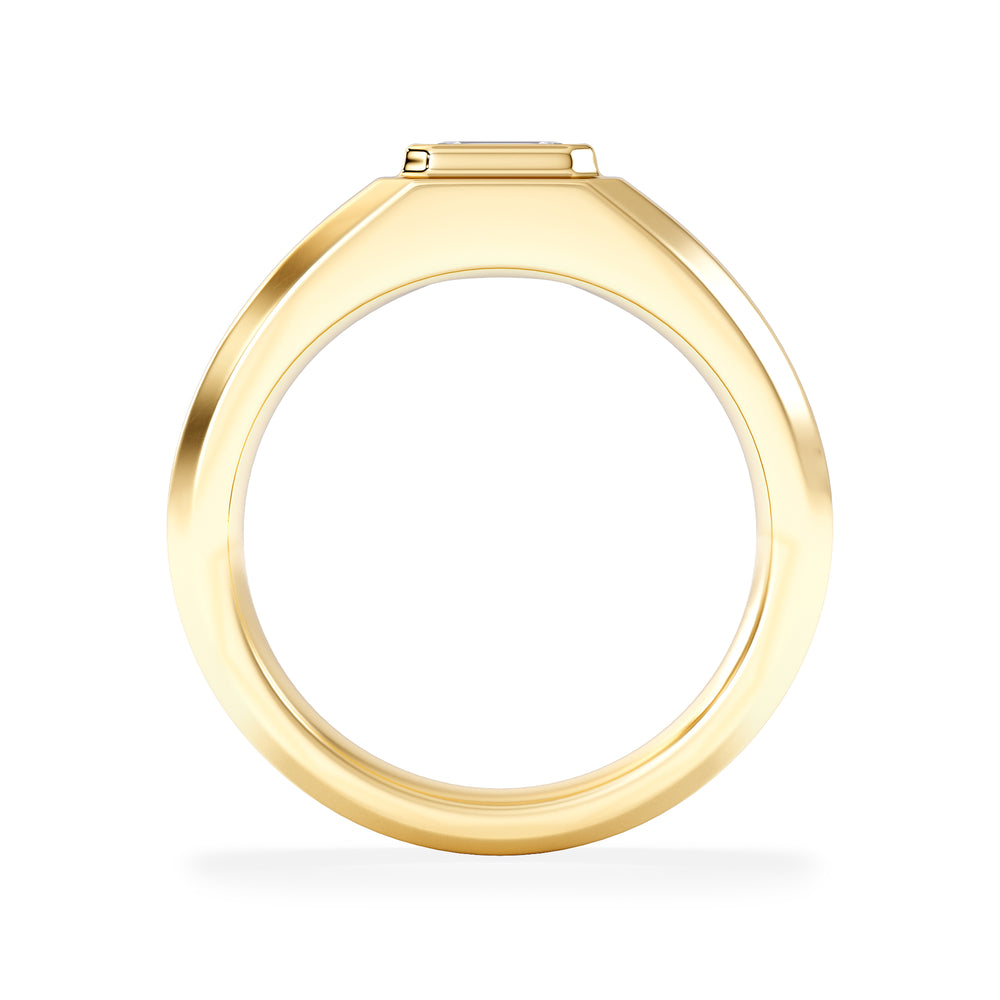 Axis Men's 0.50ct Emerald Cut Lab Diamond Signet Ring in 18K Gold Vermeil