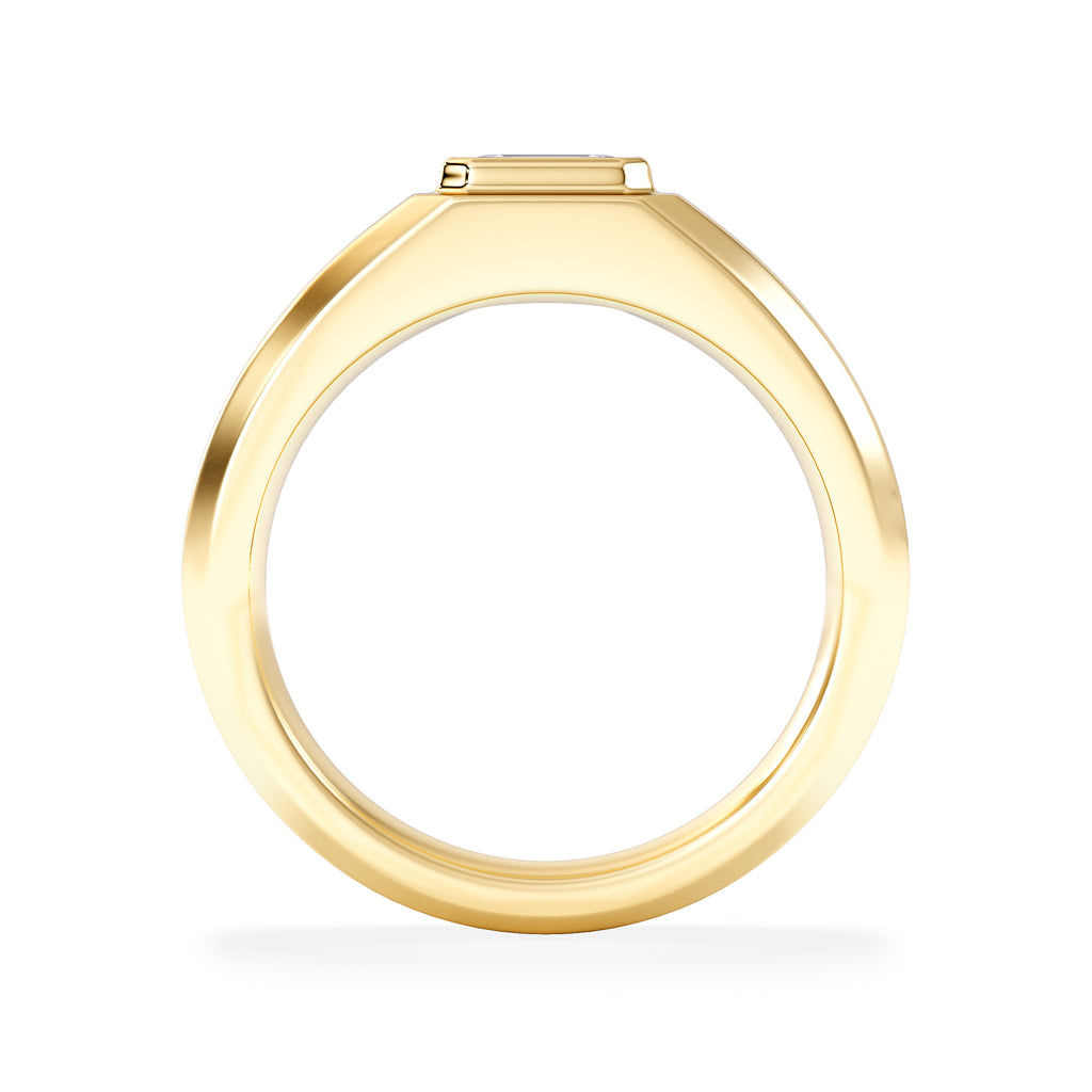 Axis Men's 0.50ct Emerald Cut Lab Diamond Signet Ring in 18K Gold Vermeil