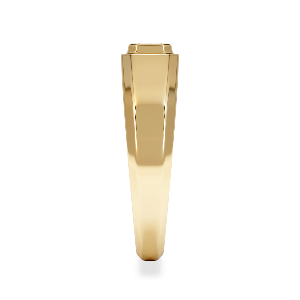 Axis Men's 0.50ct Emerald Cut Lab Diamond Signet Ring in 18K Gold Vermeil