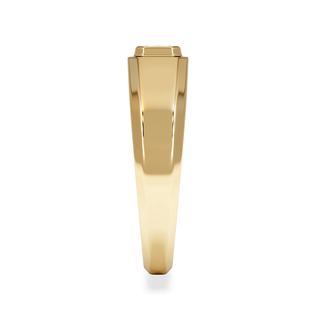 Axis Men's 0.50ct Emerald Cut Lab Diamond Signet Ring in 18K Gold Vermeil
