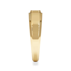 Axis Men's 0.50ct Emerald Cut Lab Diamond Signet Ring in 18K Gold Vermeil