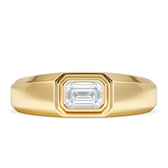 Axis Men's 0.50ct Emerald Cut Lab Diamond Signet Ring in 18K Gold Vermeil