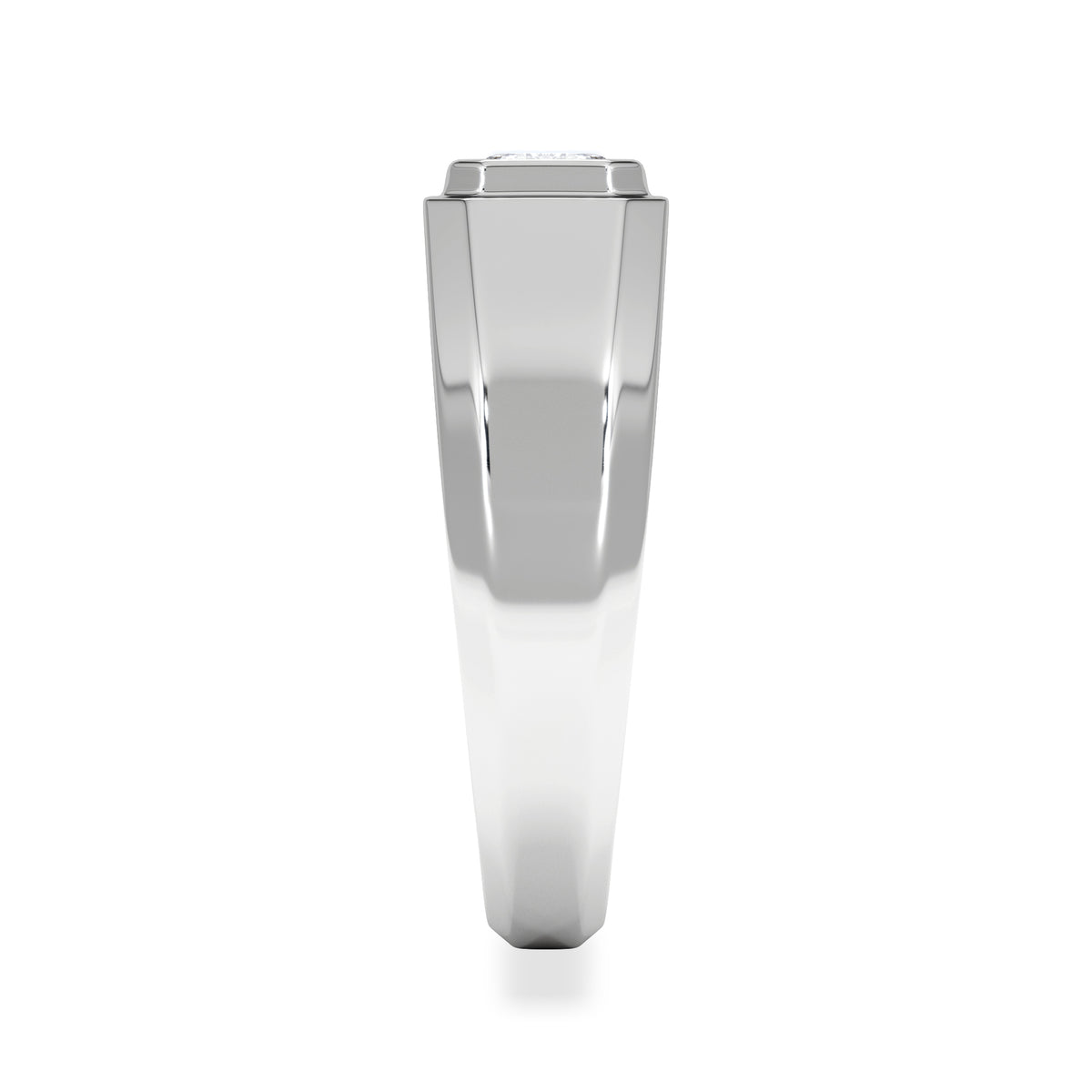 Axis Men's Lab Diamond Signet Ring 1.00ct Emerald Cut Set in 9k White Gold