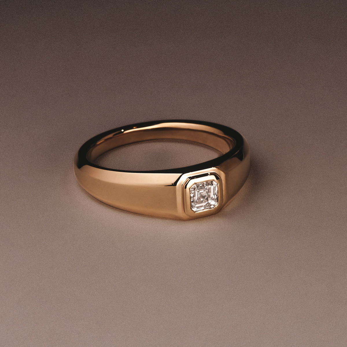 Axis Men's Lab Diamond Signet Ring 0.50ct Asscher Cut Set in 9k Gold