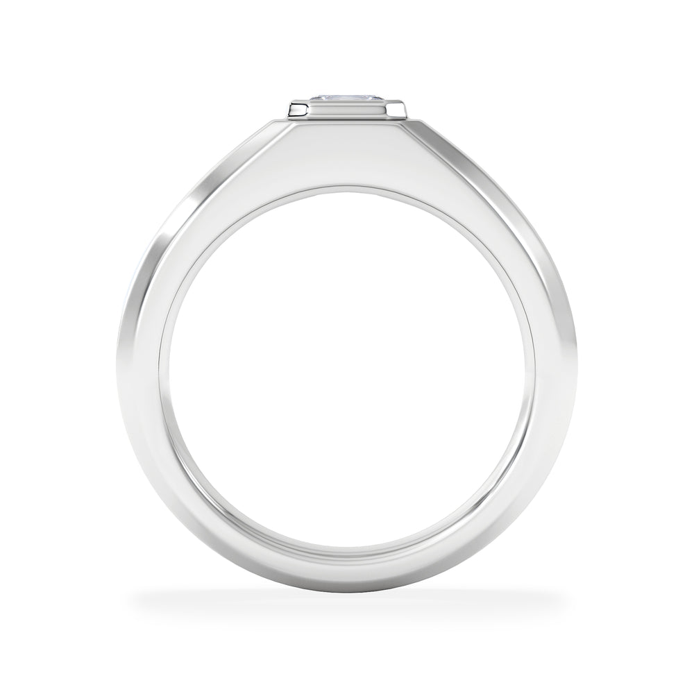 Axis Men's Lab Diamond Signet Ring 0.50ct Asscher Cut Set in 9k White Gold