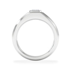 Axis Men's 0.50ct Asscher Cut Lab Diamond Signet Ring in Sterling Silver