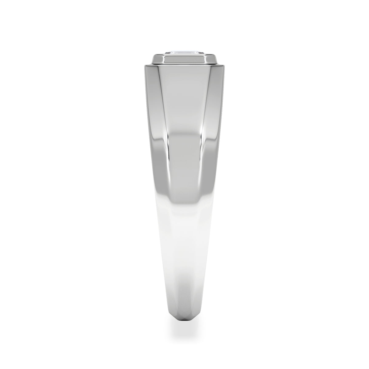 Axis Men's 0.50ct Asscher Cut Lab Diamond Signet Ring in Sterling Silver