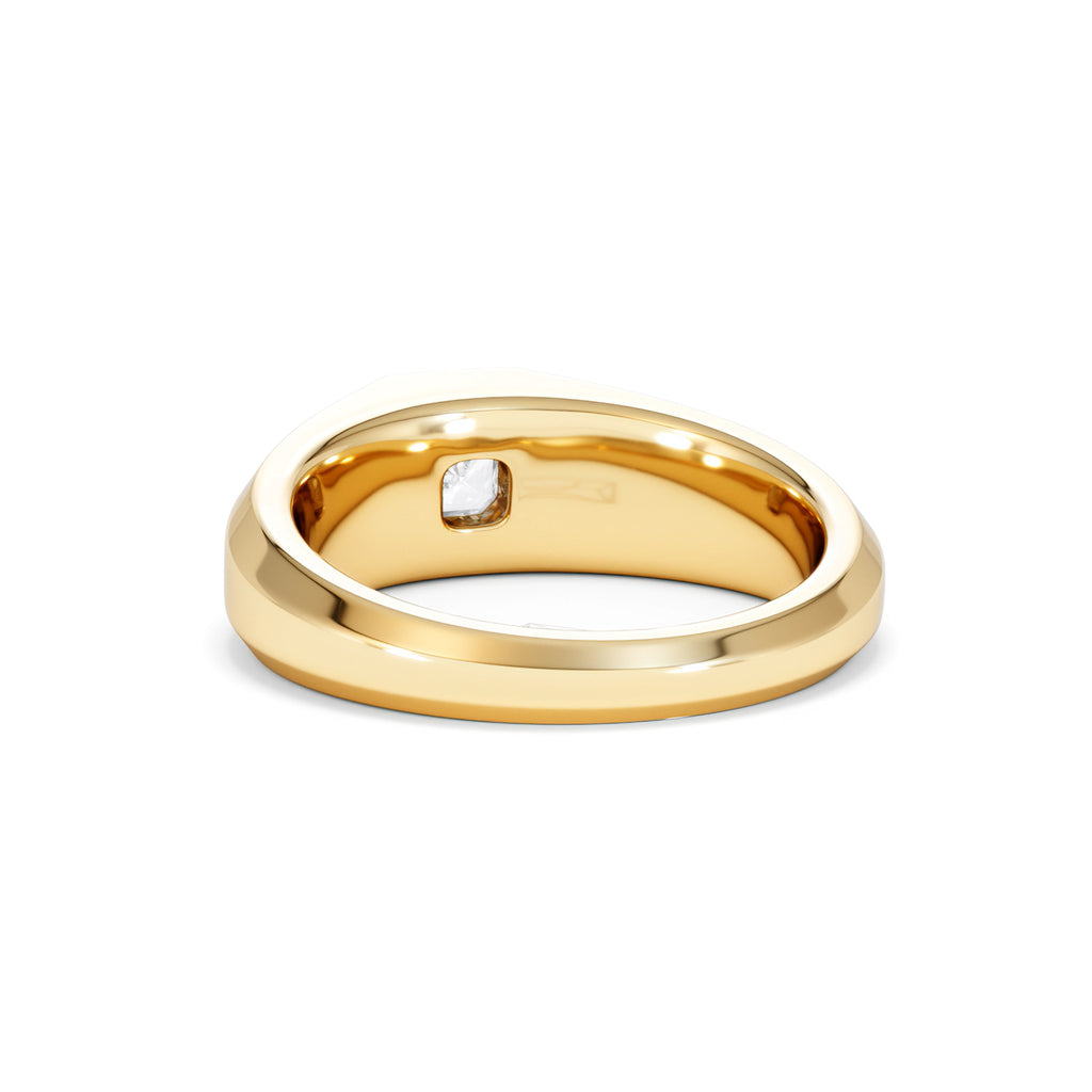 Mens Lab Diamond Signet Ring 0.50ct Asscher Cut Set in 9k Gold