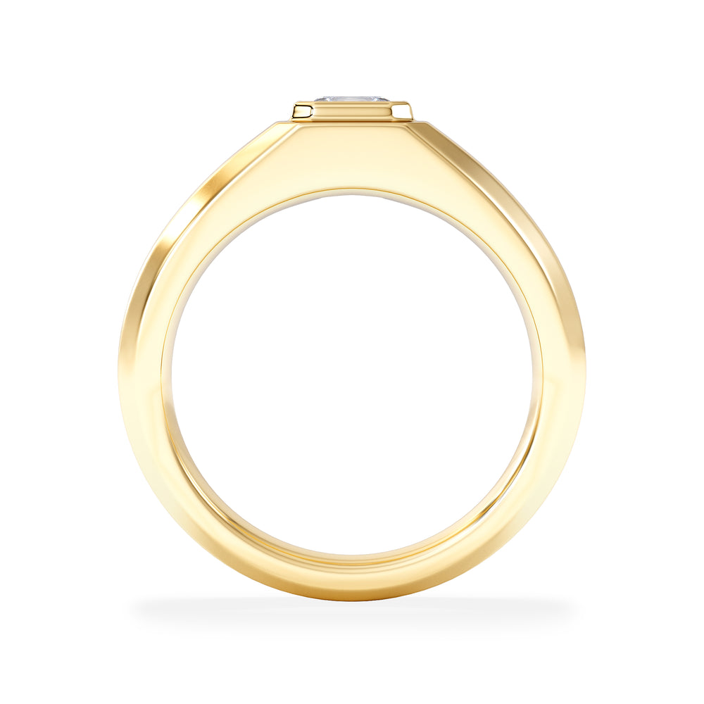 Axis Men's 0.50ct Asscher Cut Lab Diamond Signet Ring in 18K Gold Vermeil