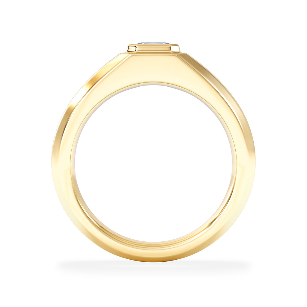 Axis Men's 0.50ct Asscher Cut Lab Diamond Signet Ring in 18K Gold Vermeil