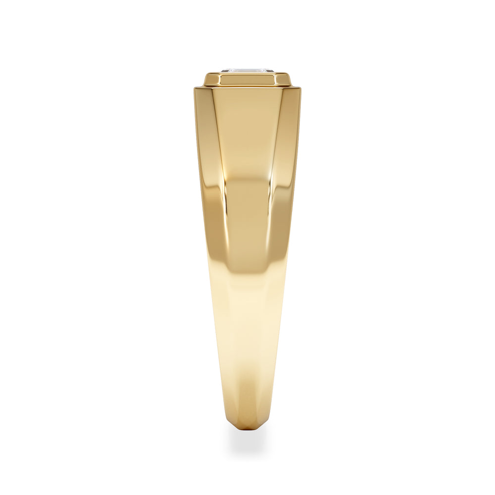 Axis Men's Lab Diamond Signet Ring 0.50ct Asscher Cut Set in 9k Gold