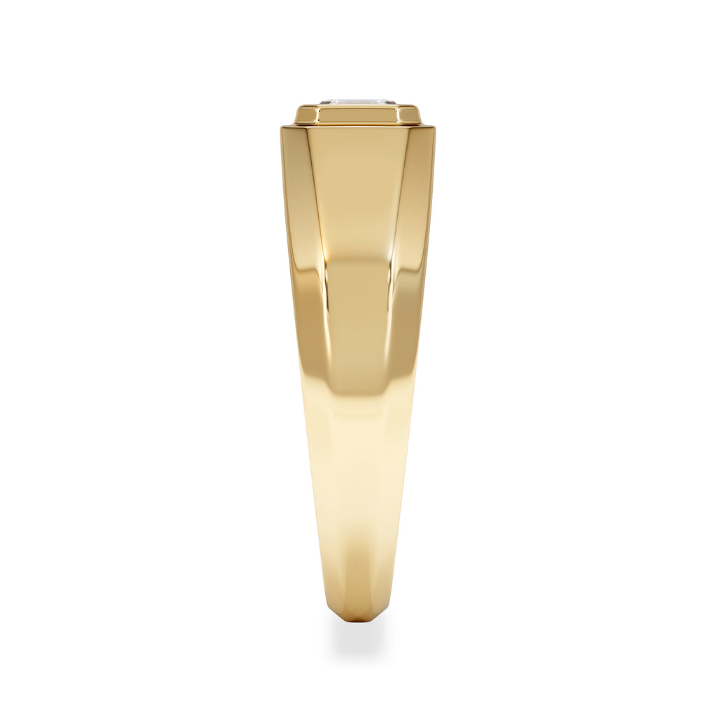 Axis Men's 0.50ct Asscher Cut Lab Diamond Signet Ring in 18K Gold Vermeil