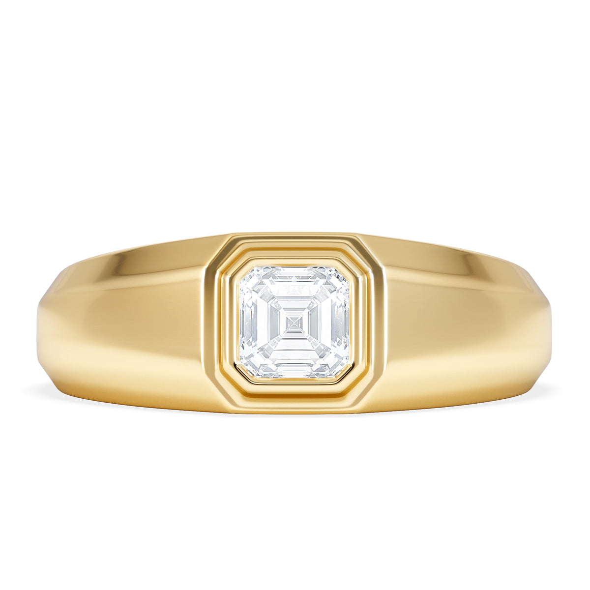Axis Men's Lab Diamond Signet Ring 0.50ct Asscher Cut Set in 9k Gold