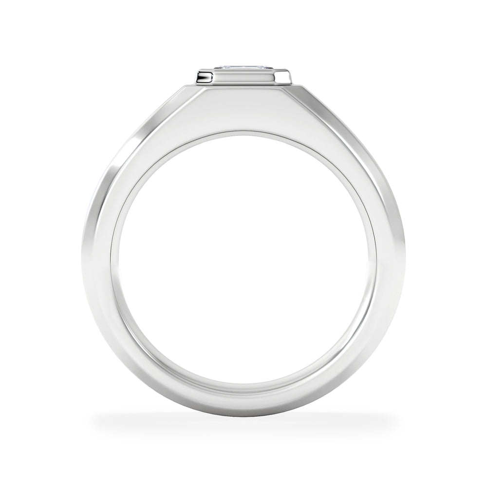 Axis Men's Lab Diamond Signet Ring 1.00ct Asscher Cut Set in 9k White Gold
