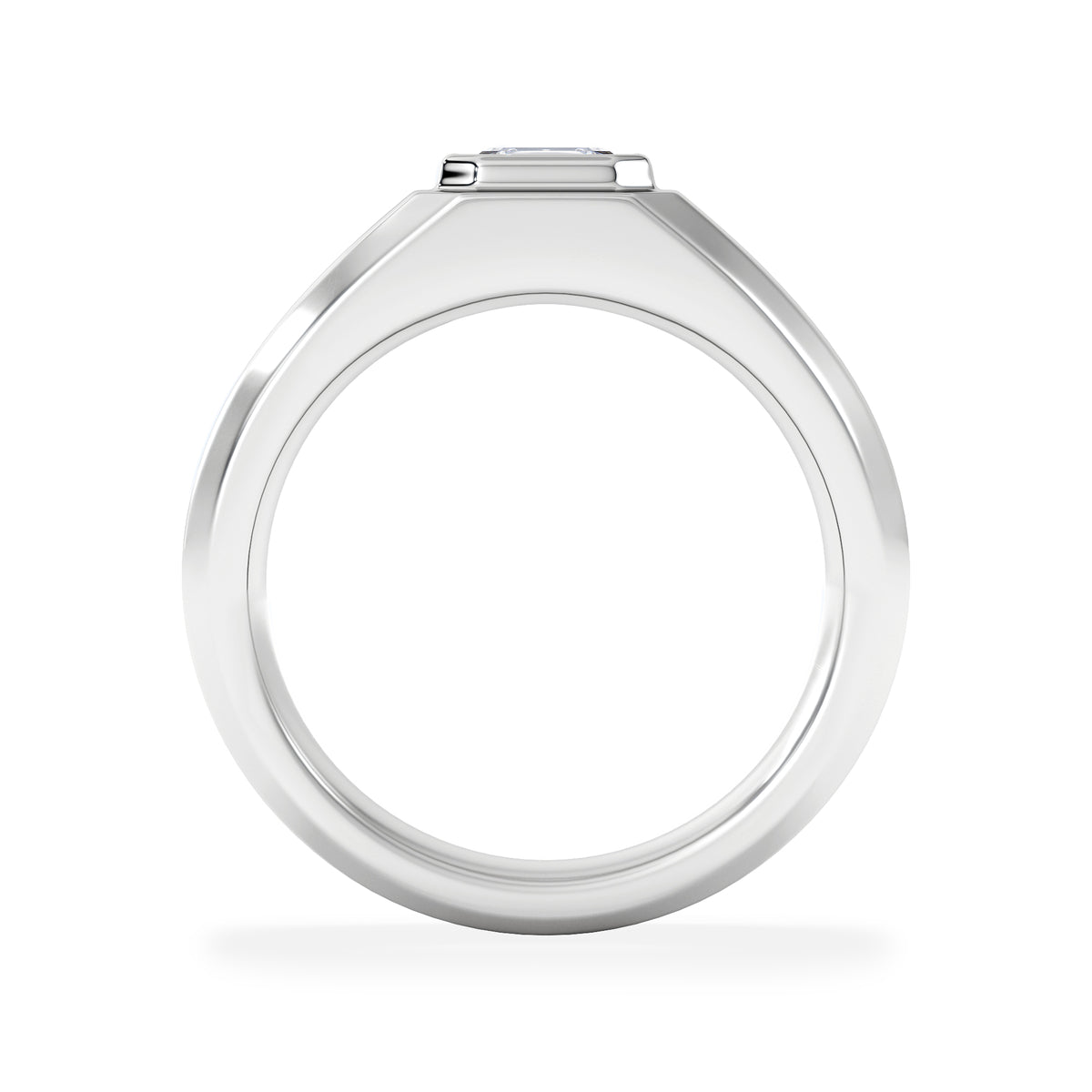 Axis Men's Lab Diamond Signet Ring 1.00ct Asscher Cut Set in 9k White Gold