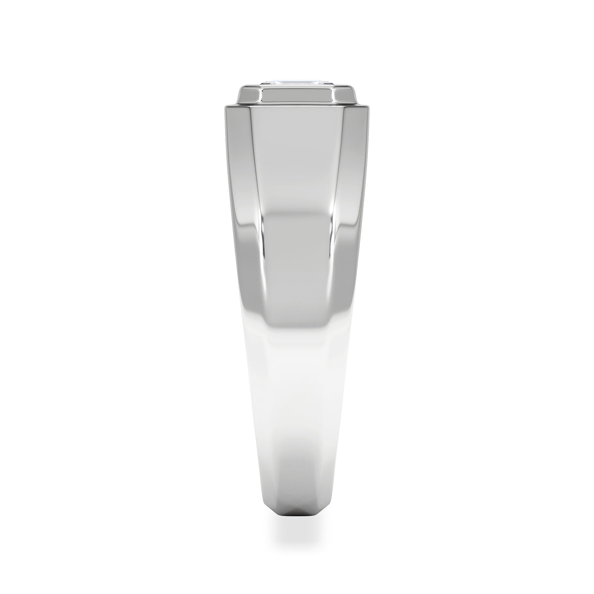 Axis Men's Lab Diamond Signet Ring 1.00ct Asscher Cut Set in 9k White Gold